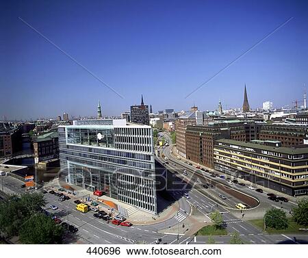 Stock Photograph - Aerial view of street . Fotosearch
