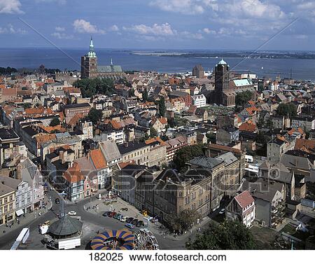 Aerial view of town, Mecklenburg-Vorpommern, Germany View Large Photo Image Stock Photography - Aerial view of town, Mecklenburg-Vorpommern, Germany . Fotosearch