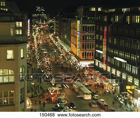 Stock Photo - Aerial view of traffic on road, Moenckebergstrasse, Hamburg, Germany . Fotosearch