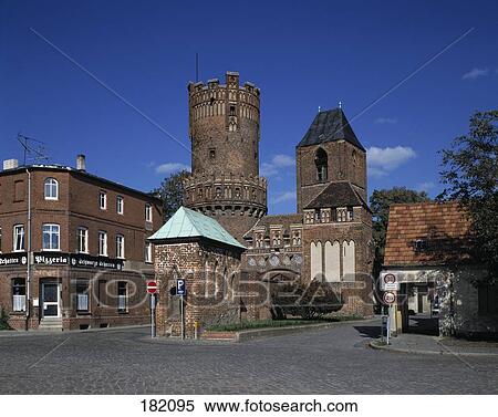 Ancient building against blue sky, Neustadt Gate, Tangermunde, Saxony-Anhalt, Germany View Large Photo Image Stock Photography - Ancient building against blue sky, Neustadt Gate, Tangermunde, Saxony-Anhalt, Germany . Fotosearch