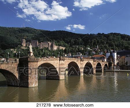 Stock Photo - Arch bridge across river, Baden-Wurttemberg, Germany . Fotosearch