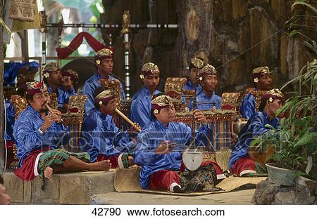 Barong musicians playing music in traditional costume, Bali, Indonesia View Large Photo Image Stock Image - Barong musicians playing music in traditional costume, Bali, Indonesia . Fotosearch
