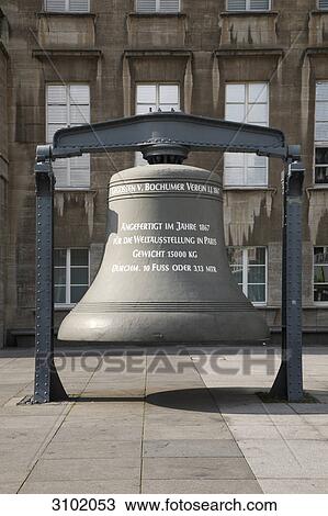 Stock Image - Bell on Willy-Brandt-Platz, Bochum, North Rhine-Westphalia, Germany . Fotosearch