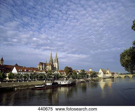 Stock Photography - Boats at harbor, Bavaria, Germany . Fotosearch