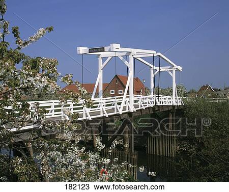 Bridge across river, Hogendiek Bridge, Koblenz, Lower Saxony, Germany View Large Photo Image Stock Image - Bridge across river, Hogendiek Bridge, Koblenz, Lower Saxony, Germany . Fotosearch