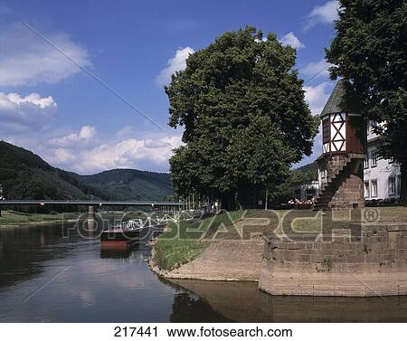 Stock Image - Building on riverside . Fotosearch