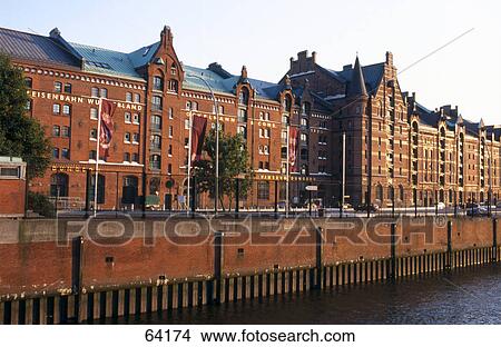 Buildings at waterfront, Speicherstadt, Hamburg, Germany View Large Photo Image Picture - Buildings at waterfront, Speicherstadt, Hamburg, Germany . Fotosearch