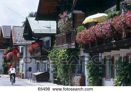 Buildings in a row, Garmisch-Partenkirchen, Bavaria, Germany View Large Photo Image Stock Photo - Buildings in a row, Garmisch-Partenkirchen, Bavaria, Germany . Fotosearch