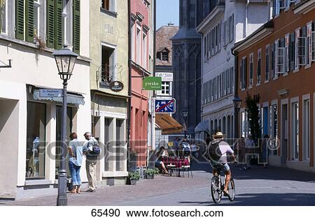 Buildings on both sides of alley, Weissenbergstrasse, Baden-Wuerttemberg, Germany View Large Photo Image Stock Image - Buildings on both sides of alley, Weissenbergstrasse, Baden-Wuerttemberg, Germany . Fotosearch