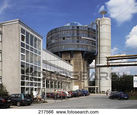 Stock Photograph - Car parked in office building, Henrichshuette Service Park, Ruhr, North Rhine Westphalia, Germany . Fotosearch