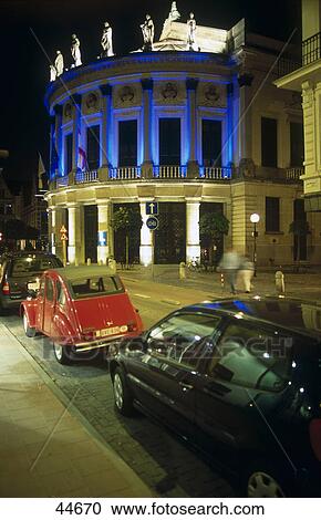 Stock Image - Cars parked in front of operahouse, Antwerp, Belgium . Fotosearch