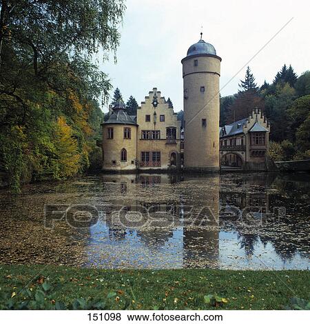 Castle at waterfront, Spessart, Bavaria, Germany View Large Photo Image Stock Photo - Castle at waterfront, Spessart, Bavaria, Germany . Fotosearch