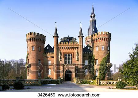 Stock Photo - Castle Moyland, Bedburg-Hau, North Rhine-Westphalia, Germany, Europe . Fotosearch