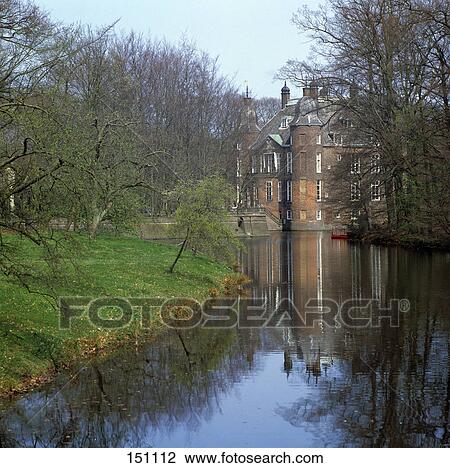 Castle reflected in canal water, Biljoen Castle, Netherlands View Large Photo Image Stock Image - Castle reflected in canal water, Biljoen Castle, Netherlands . Fotosearch