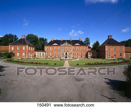Stock Image - Castle under blue sky, Klutz, Germany . Fotosearch