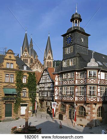 Cathedral in town, Hesse, Germany View Large Photo Image Stock Image - Cathedral in town, Hesse, Germany . Fotosearch