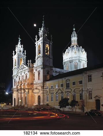 Cathedral lit up at night, Lisbon, Portugal View Large Photo Image Picture - Cathedral lit up at night, Lisbon, Portugal . Fotosearch