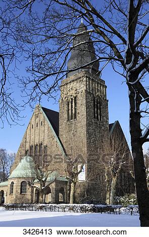 Stock Image - Christ Church, Velbert, North Rhine-Westphalia, Germany, Europe . Fotosearch