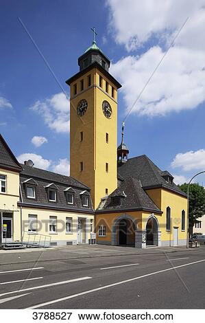 Stock Photo - Church, Frechen, North Rhine-Westphalia, Germany, Europe . Fotosearch