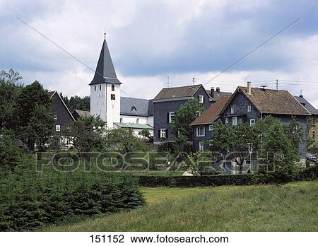 Church in city, D-Gummersbach, Bergisches Land Nature Park, Gummersbach-Lieberhausen, North Rhine-Westphalia, Germany View Large Photo Image Stock Image - Church in city, D-Gummersbach, Bergisches Land Nature Park, Gummersbach-Lieberhausen, North Rhine-Westphalia, Germany . Fotosearch