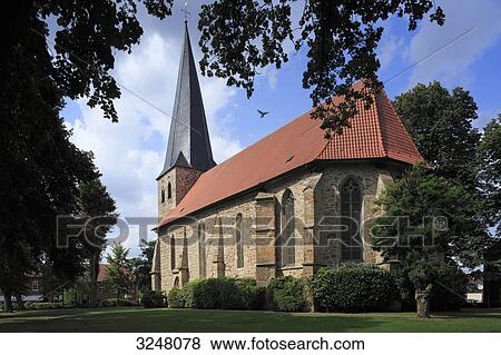 Stock Photo - Church in Freren, Germany, low angle view . Fotosearch