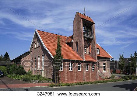 Church in Haseluenne, Germany View Large Photo Image Stock Image - Church in Haseluenne, Germany . Fotosearch