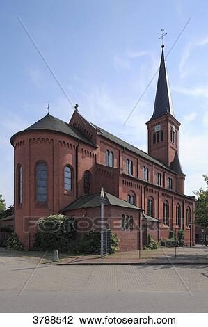 Stock Image - Church Saint Vicelin, Neumuenster, Schleswig-Holstein, Germany, Europe . Fotosearch