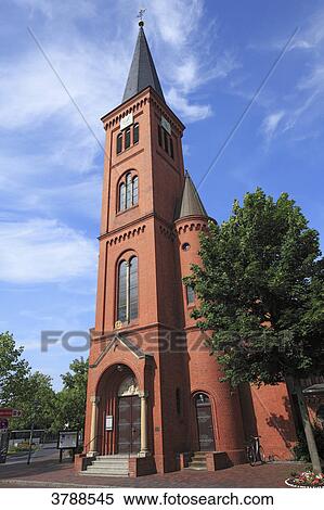 Stock Photography - Church Saint Vicelin, Neumuenster, Schleswig-Holstein, Germany, Europe . Fotosearch