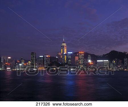 City at waterfront lit up at night, China View Large Photo Image Stock Photograph - City at waterfront lit up at night, China . Fotosearch