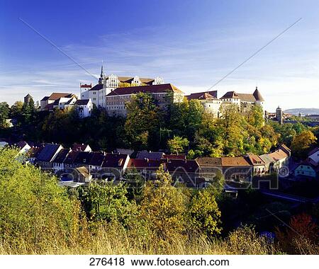 City surrounded by forest, Ortenburg, Bautzen, Saxony, Germany View Large Photo Image Stock Photo - City surrounded by forest, Ortenburg, Bautzen, Saxony, Germany . Fotosearch