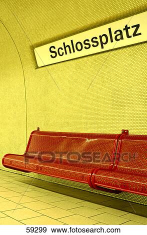 Stock Photo - Close-up of empty bench, Germany, Europe . Fotosearch