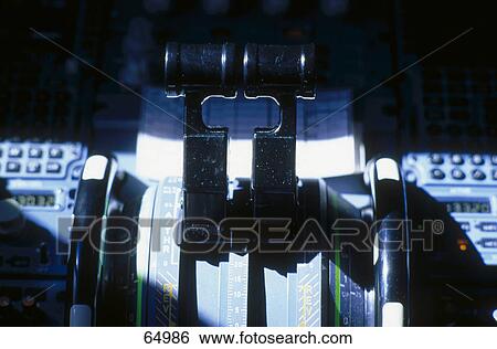 Stock Photograph - Close-up of lever in cockpit . Fotosearch
