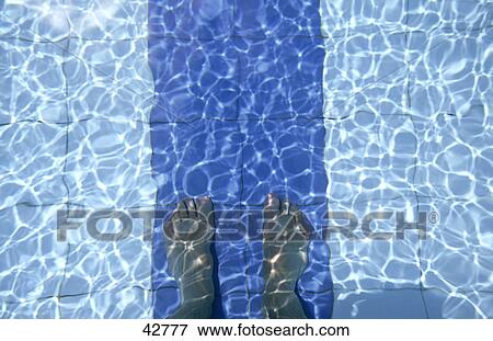 Close-up of person's feet in swimming pool View Large Photo Image Stock Photo - Close-up of person's feet in swimming pool . Fotosearch