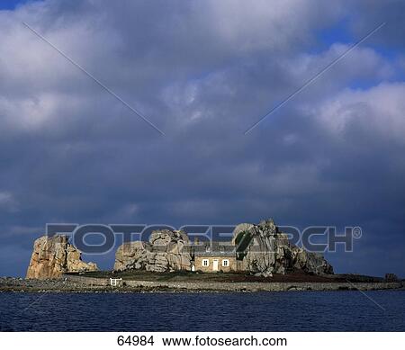 Clouds over chateau at coast, Bretagne, France View Large Photo Image Picture - Clouds over chateau at coast, Bretagne, France . Fotosearch