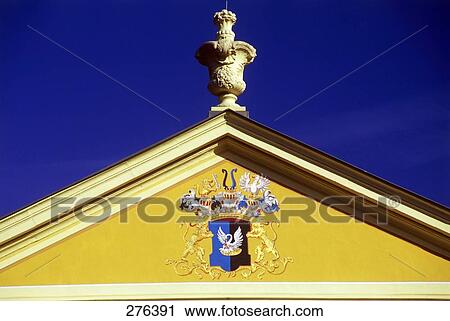 Coat of arms at gable of castle, Rammenau Castle, Bischofswerda, Lusatia, Saxony, Germany View Large Photo Image Stock Image - Coat of arms at gable of castle, Rammenau Castle, Bischofswerda, Lusatia, Saxony, Germany . Fotosearch