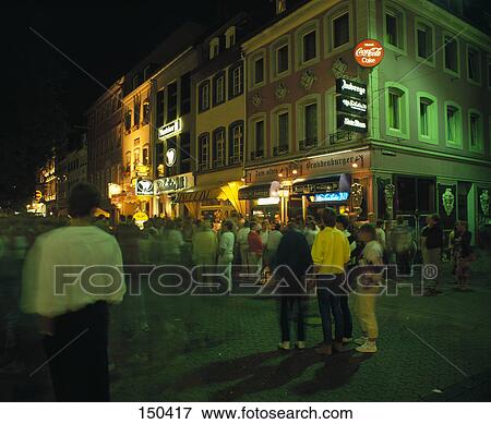 Stock Photo - Crowd in market, Düsseldorf, Germany . Fotosearch