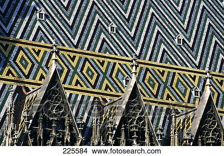 Decorative tiled roof of cathedral, St. Stephans Cathedral, Vienna, Austria View Large Photo Image Picture - Decorative tiled roof of cathedral, St. Stephans Cathedral, Vienna, Austria . Fotosearch