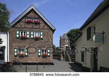 Stock Photography - Defence tower Pfefferbuechse, Zons, Dormagen, North Rhine-Westphalia, Germany, Europe . Fotosearch