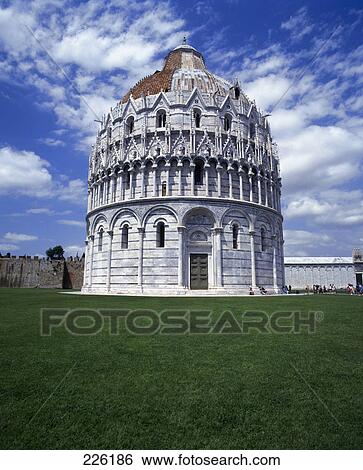 Domed building against sky on grassy landscape, Pisa, Tuscany, Italy View Large Photo Image Stock Photograph - Domed building against sky on grassy landscape, Pisa, Tuscany, Italy . Fotosearch