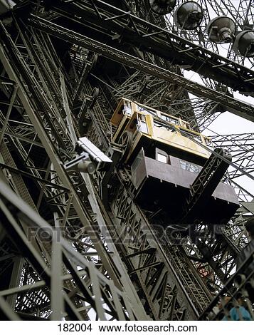 Elevator on tower, Eiffel Tower, Paris, France View Large Photo Image Picture - Elevator on tower, Eiffel Tower, Paris, France . Fotosearch