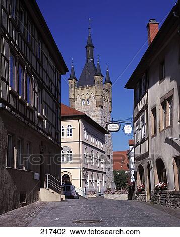 Empty street of town under clear blue sky, Bad Wimpfen, Baden-Wurttemberg, Germany View Large Photo Image Stock Image - Empty street of town under clear blue sky, Bad Wimpfen, Baden-Wurttemberg, Germany . Fotosearch