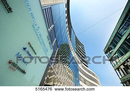 Entrance To The Office Building Die Welle Frankfurt Main Germany Stock Photograph Fotosearch