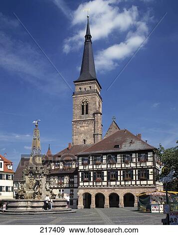 Stock Photo - Facade of church, St. Martin's Church, Bavaria, Germany . Fotosearch