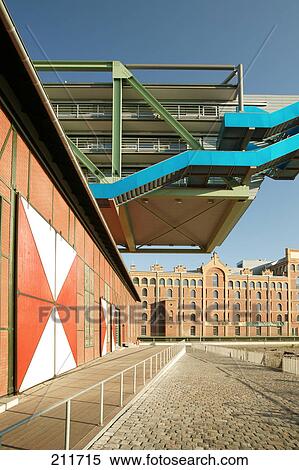 Stock Photography - Facade of media building, Rhine River, Duesseldorf, North Rhine-Westphalia, Germany . Fotosearch