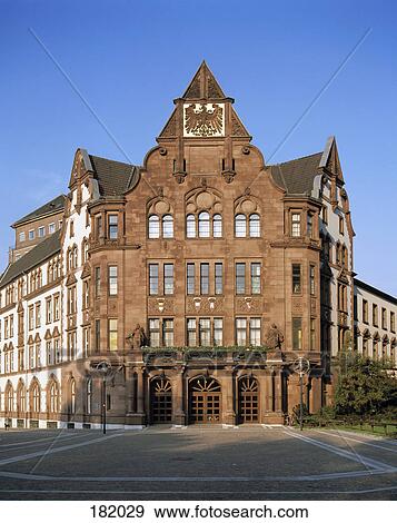 Stock Photo - Facade of old city hall, Dortmund, Germany . Fotosearch