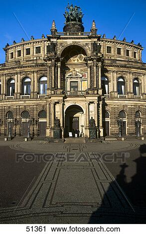 Facade of opera house, Semper Opera House, Dresden, Saxony, Germany View Large Photo Image Stock Image - Facade of opera house, Semper Opera House, Dresden, Saxony, Germany . Fotosearch
