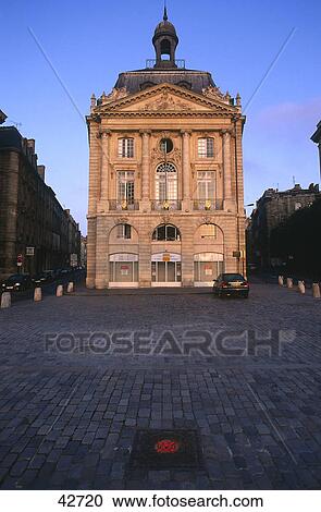 Stock Image - Facade of palace, Place de la Bourse, Bordeaux, France . Fotosearch