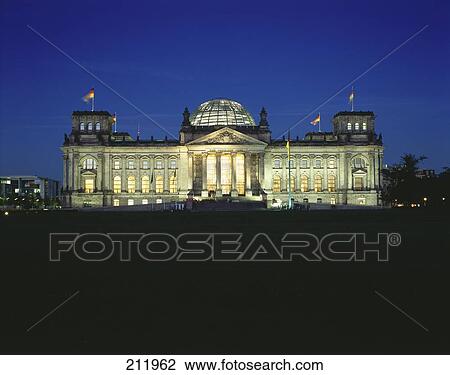 Facade of parliament building, The Reichstag, Berlin, Germany View Large Photo Image Stock Image - Facade of parliament building, The Reichstag, Berlin, Germany . Fotosearch