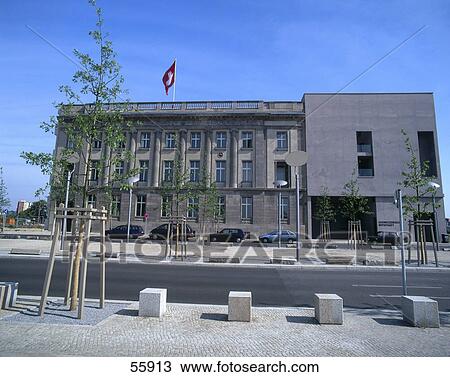 Stock Image - Facade of Swiss embassy, Berlin, Germany, Europe . Fotosearch