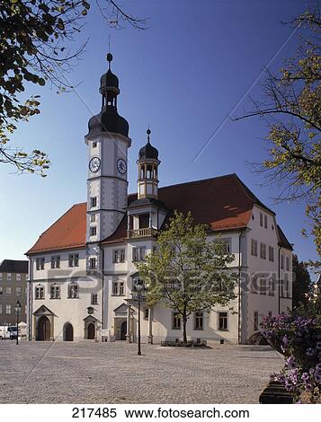 Stock Photography - Facade of town hall, Eisenberg, Thuringia, Germany . Fotosearch